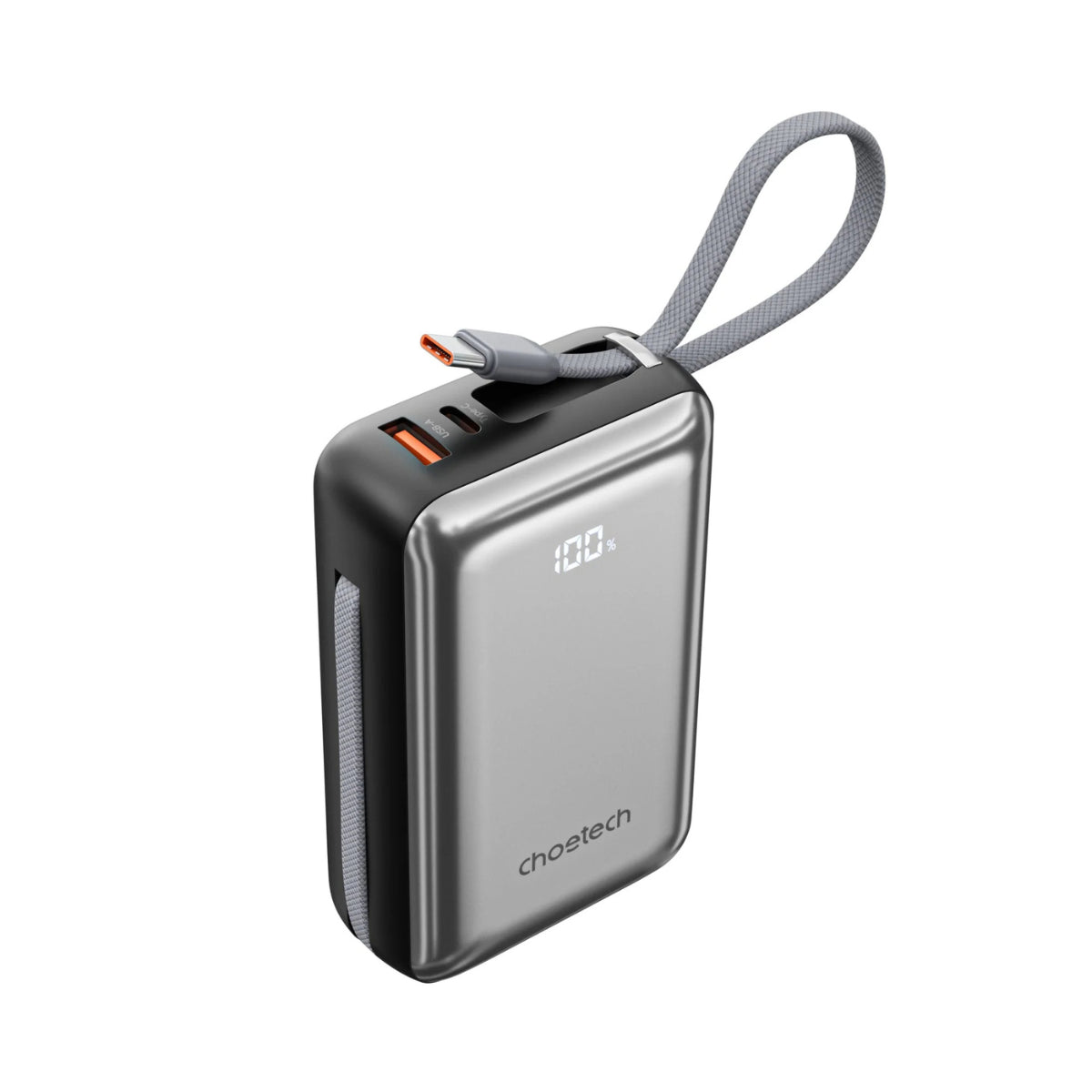 Choetech PowerLeap 20000mAh 45W Power Bank with USB-C & Lightning Cables - Silver Black(CTB836BK) - 2