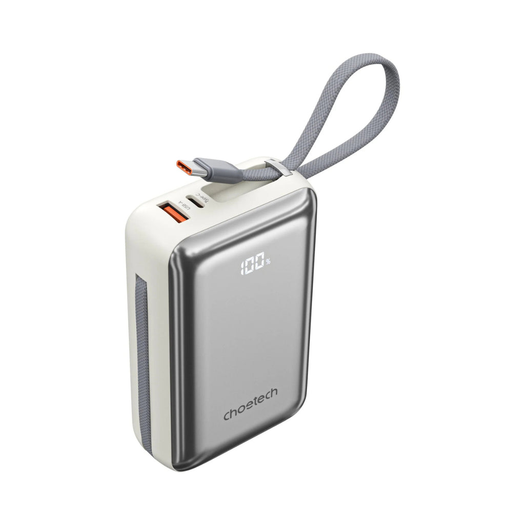 Choetech PowerLeap 45W 20000mAh Power Bank with USB-C & Lightning Cables - Silver White(CTB836SL) - 2