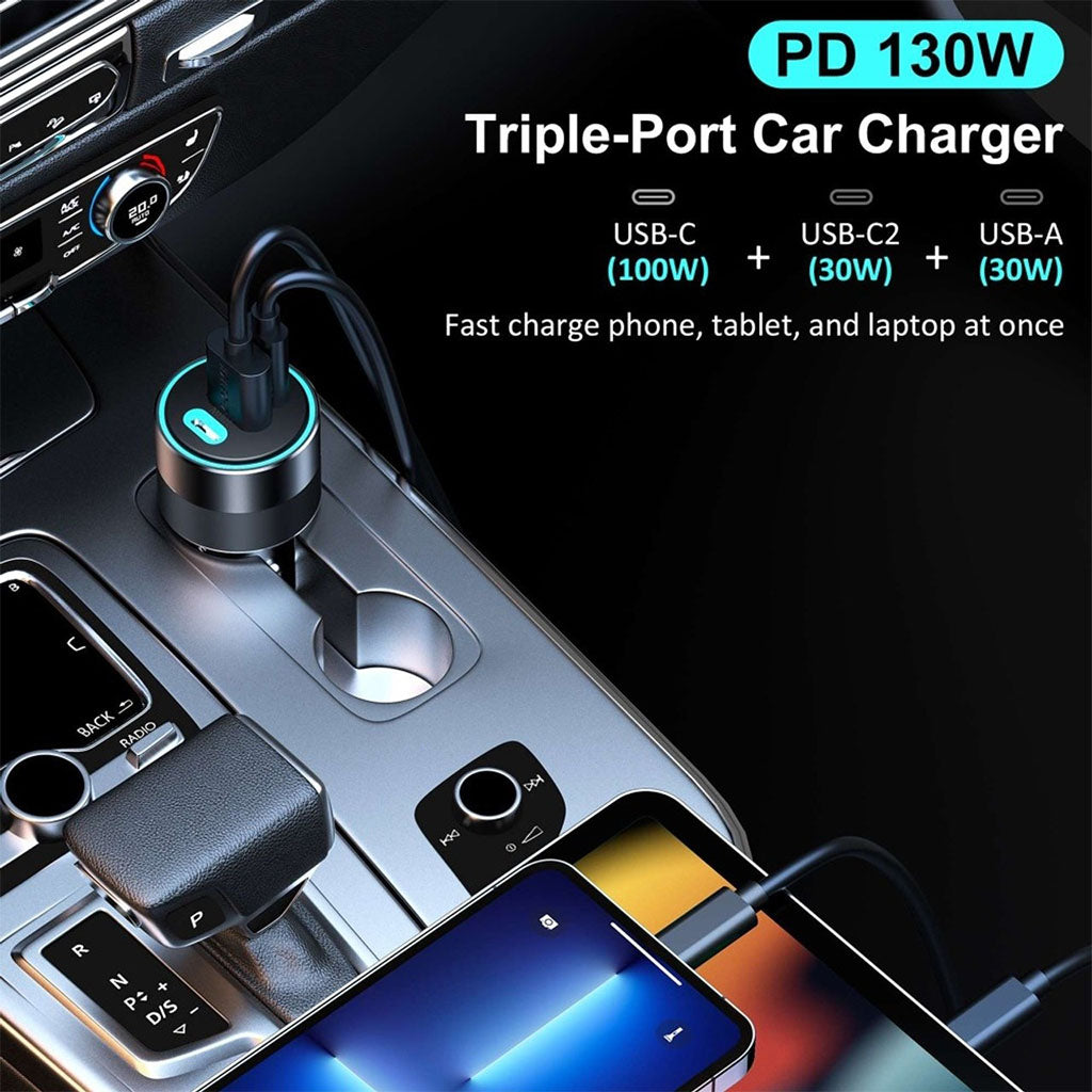Choetech TC0011 130W 3-Port Fast Car Charger(ELECHOTC0011) - 6