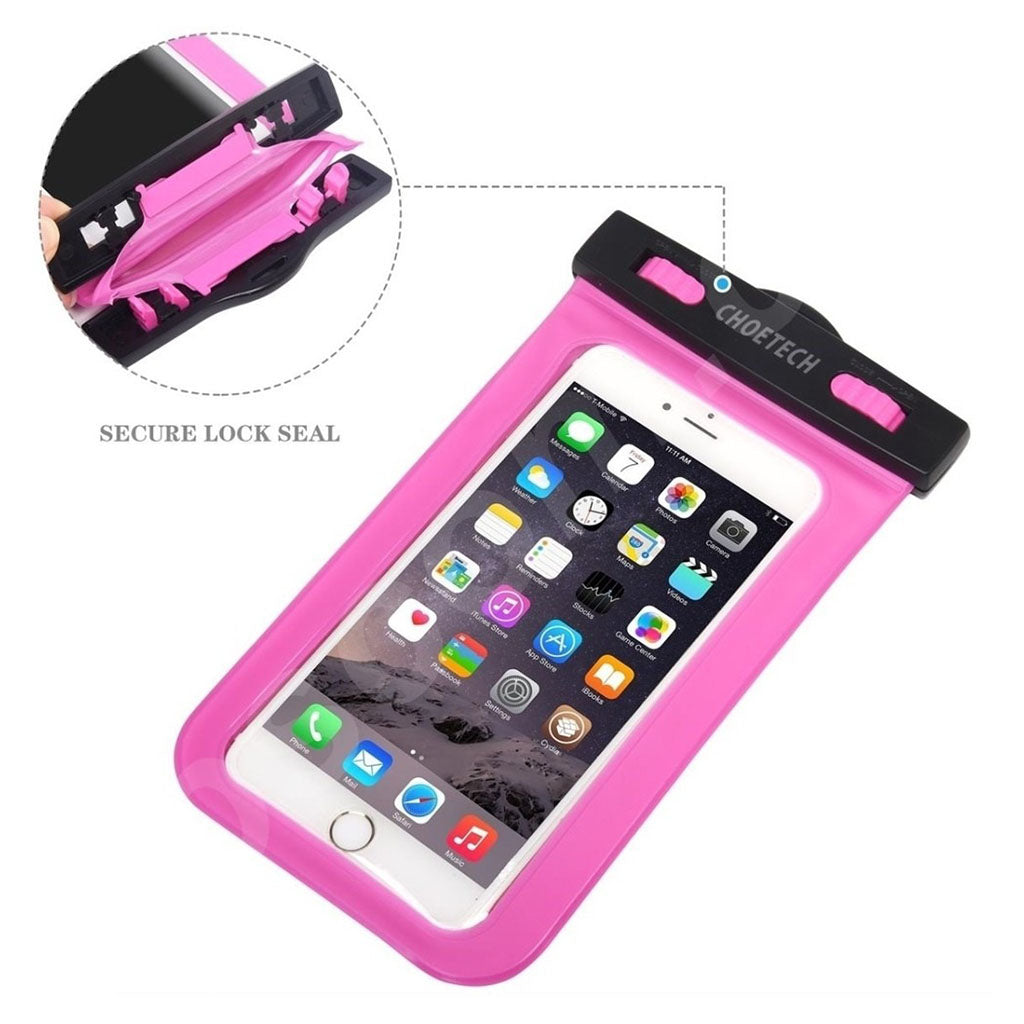Choetech WPC007-PK Universal Waterproof Cell Phone Pouch Bag up to 8" - Pink(ELECHOWPC007PK) - 2