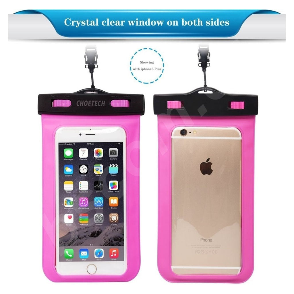 Choetech WPC007-PK Universal Waterproof Cell Phone Pouch Bag up to 8" - Pink(ELECHOWPC007PK) - 4