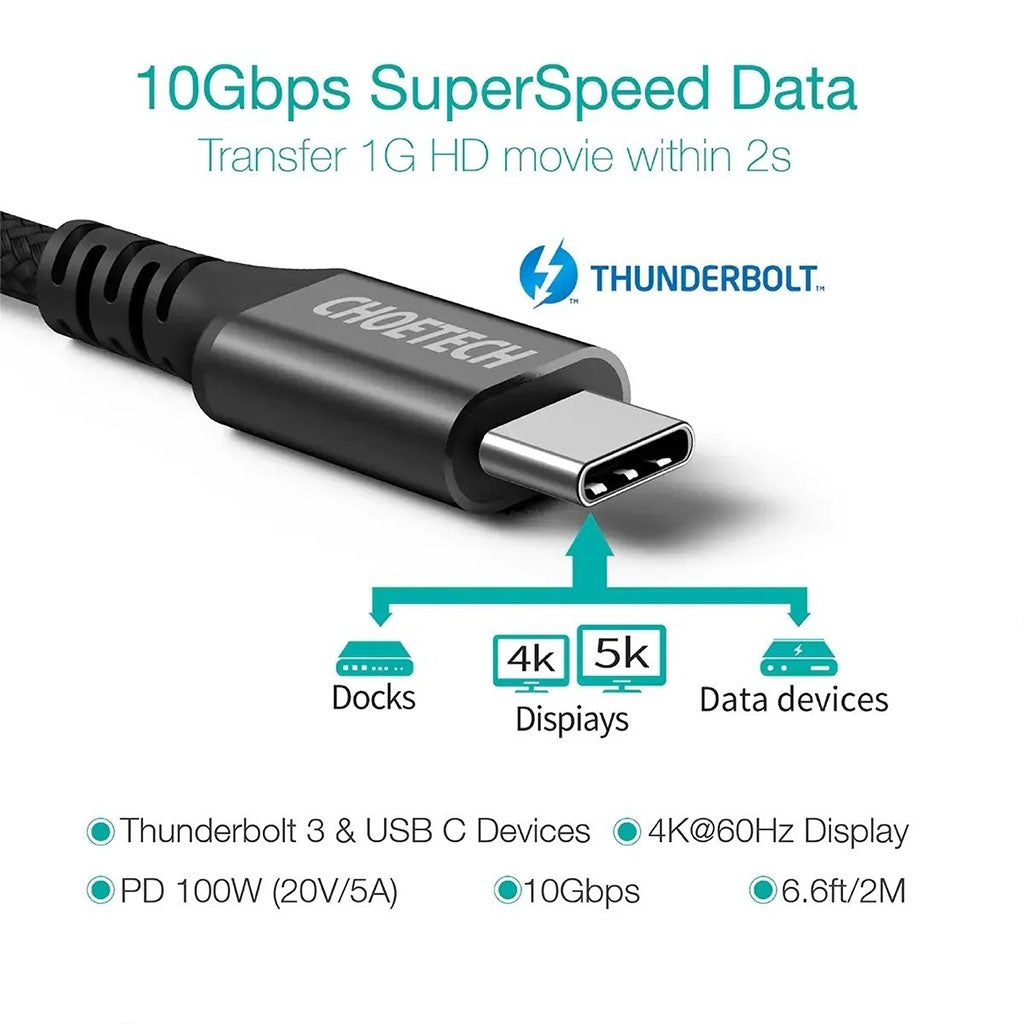 Choetech XCC-1027 2m 100W PD USB-C Cable(ELECHOXCC1027) - 3