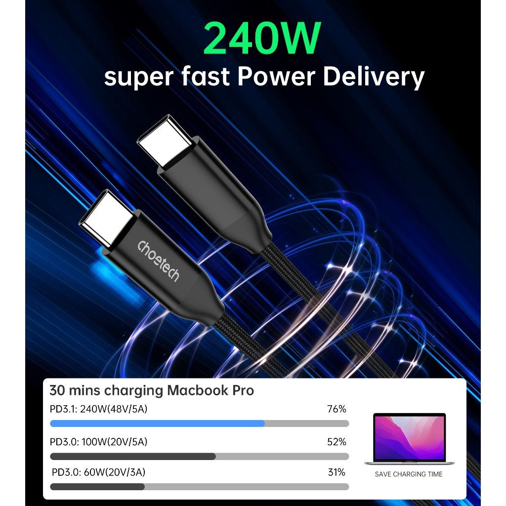 Choetech XCC-1036 2m 240W PD USB-C Super Fast Charging Cable(ELECHOXCC1036) - 3