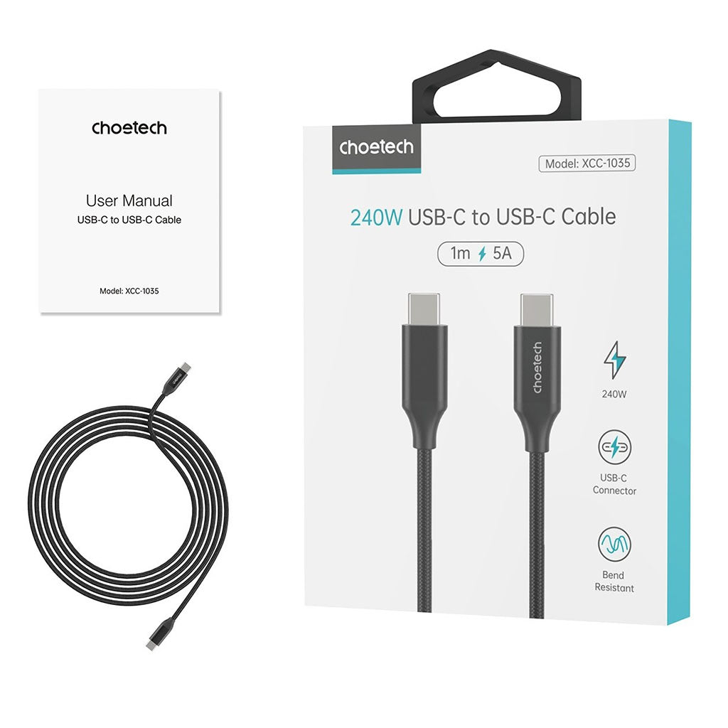 Choetech XCC-1036 2m 240W PD USB-C Super Fast Charging Cable(ELECHOXCC1036) - 6