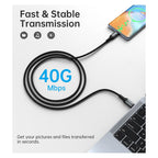 Choetech XCC-1042 2m 240W PD 8K 60Hz Video & Audio USB-C Braided Cable(ELECHOXCC1042) - 7