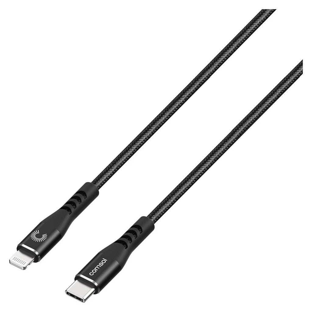 Comsol 1.2m USB-C to Lightning Cable Reinforced with Aramid Fibre - Black(CLKVBK) - 2