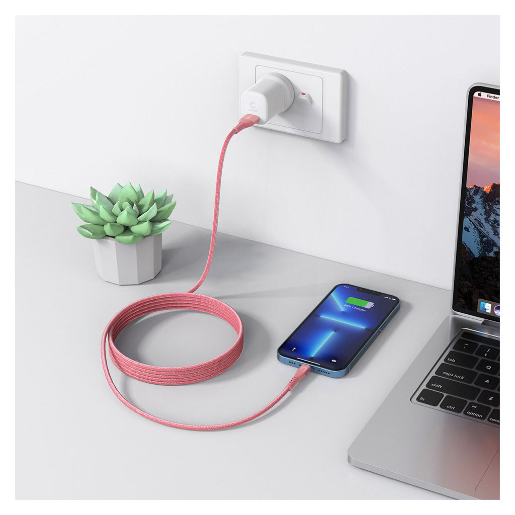 Comsol 3m USB-A to Lightning Cable Reinforced with Aramid Fibre - Pink(AL3KVPK) - 5