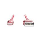 Comsol 3m USB-A to Lightning Cable Reinforced with Aramid Fibre - Pink(AL3KVPK) - 2