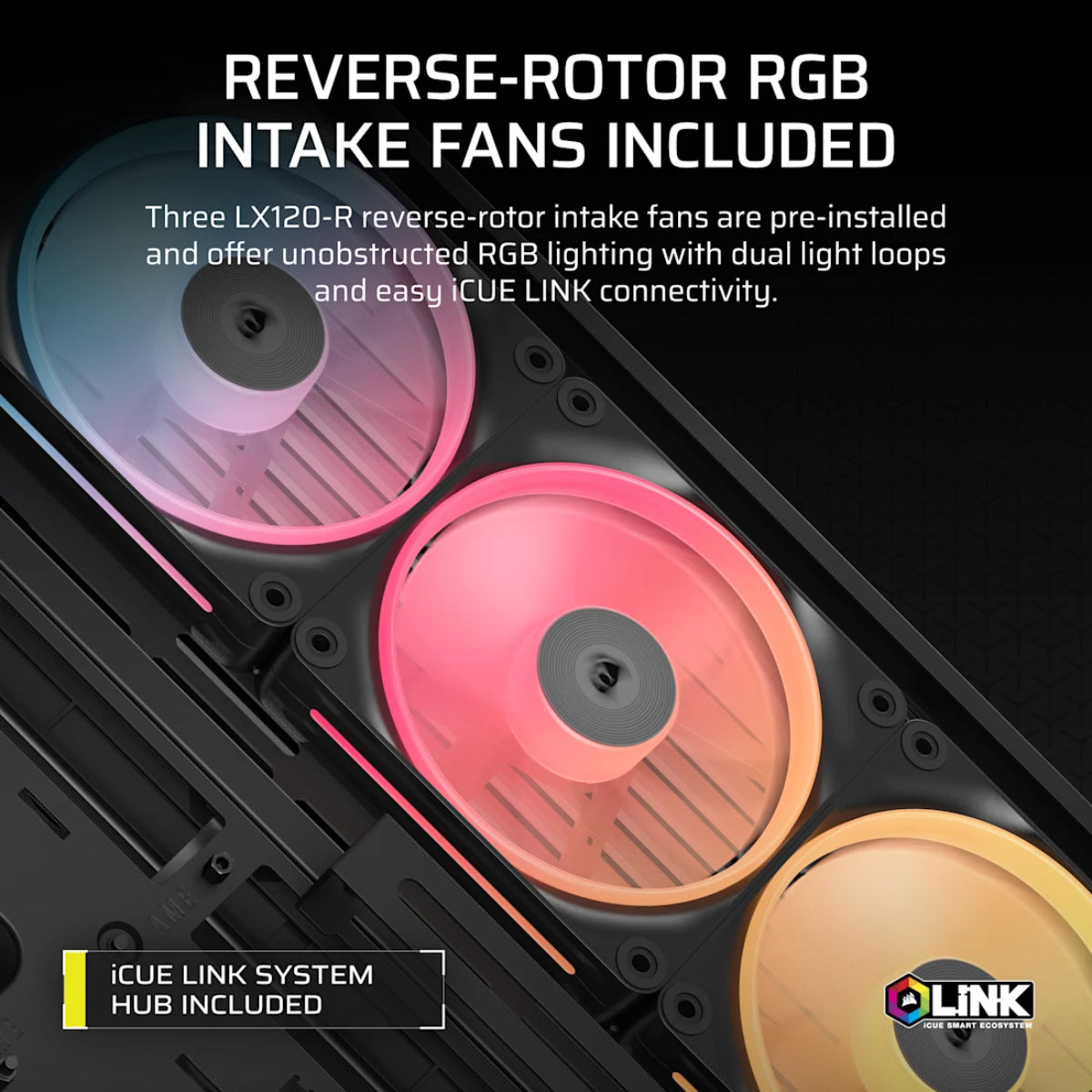 Corsair FRAME 4500X LX-R RGB iCUE LINK Panoramic Glass Mid-Tower PC Case - Black(CC-9011316-WW) - 6