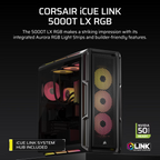 Corsair iCUE LINK 5000T LX RGB Tempered Glass Mid-Tower Case - Black(CC-9011298-WW) - 2