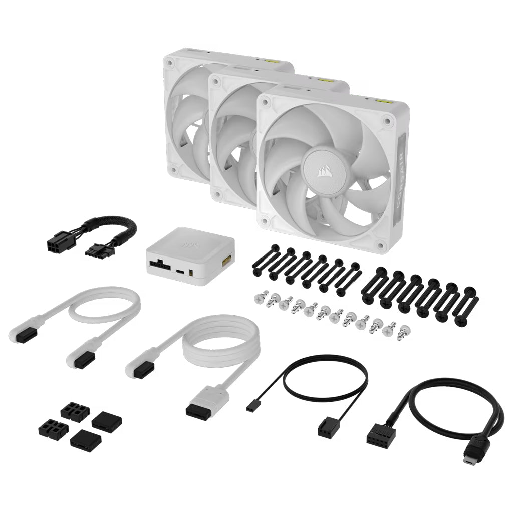 Corsair iCUE LINK RX120 MAX RGB 120mm PWM Thick Case Fan -  White (3-Pack)(CO-9051038-WW) - 4