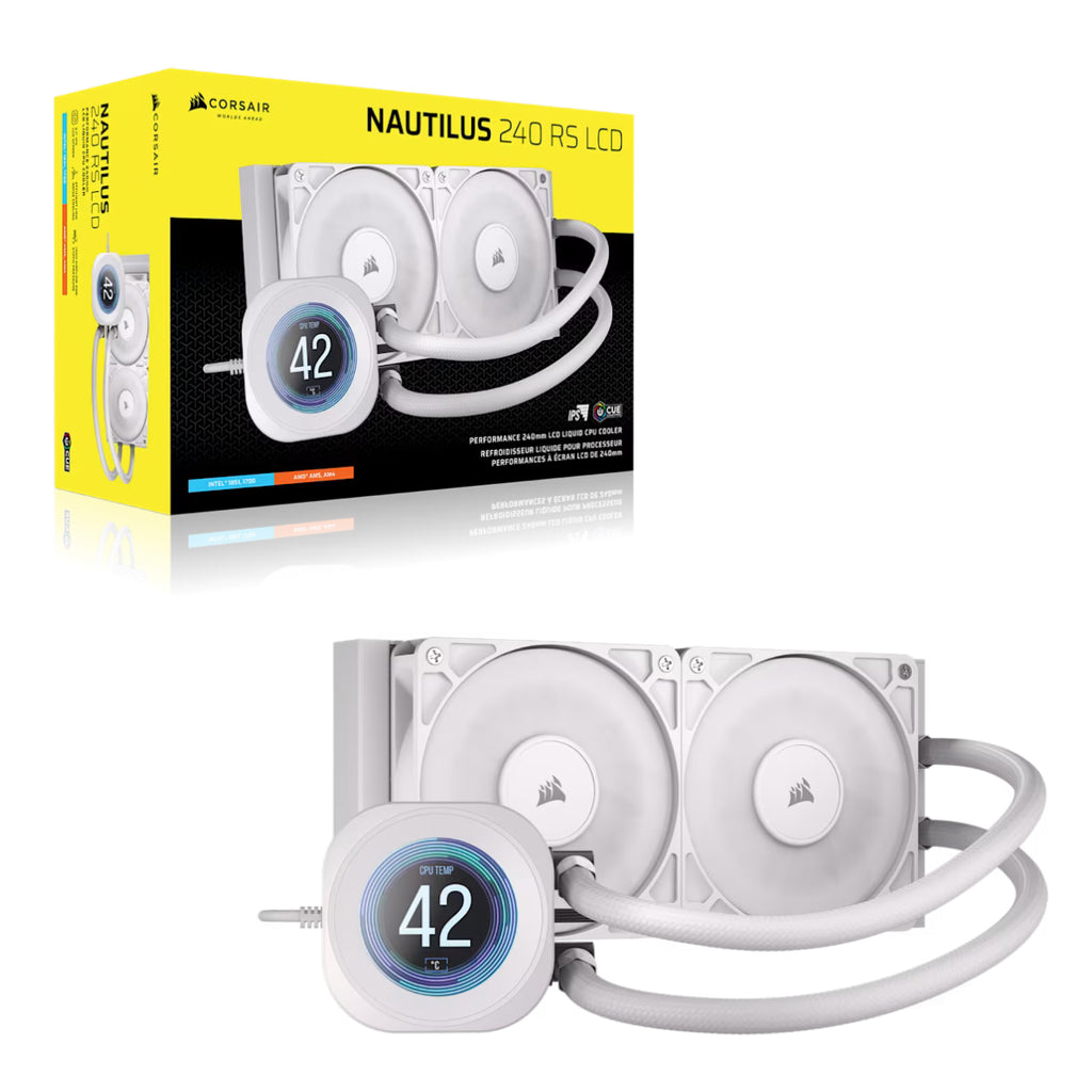 Corsair NAUTILUS 240 RS LCD AIO Liquid CPU Cooler - White(CW-9061032-WW) - 2
