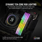 Corsair Vengeance RGB 32GB (2x16GB) DDR5 6000MHz CL38 Desktop Memory - Black(CMH32GX5M2B6000C38) - 8
