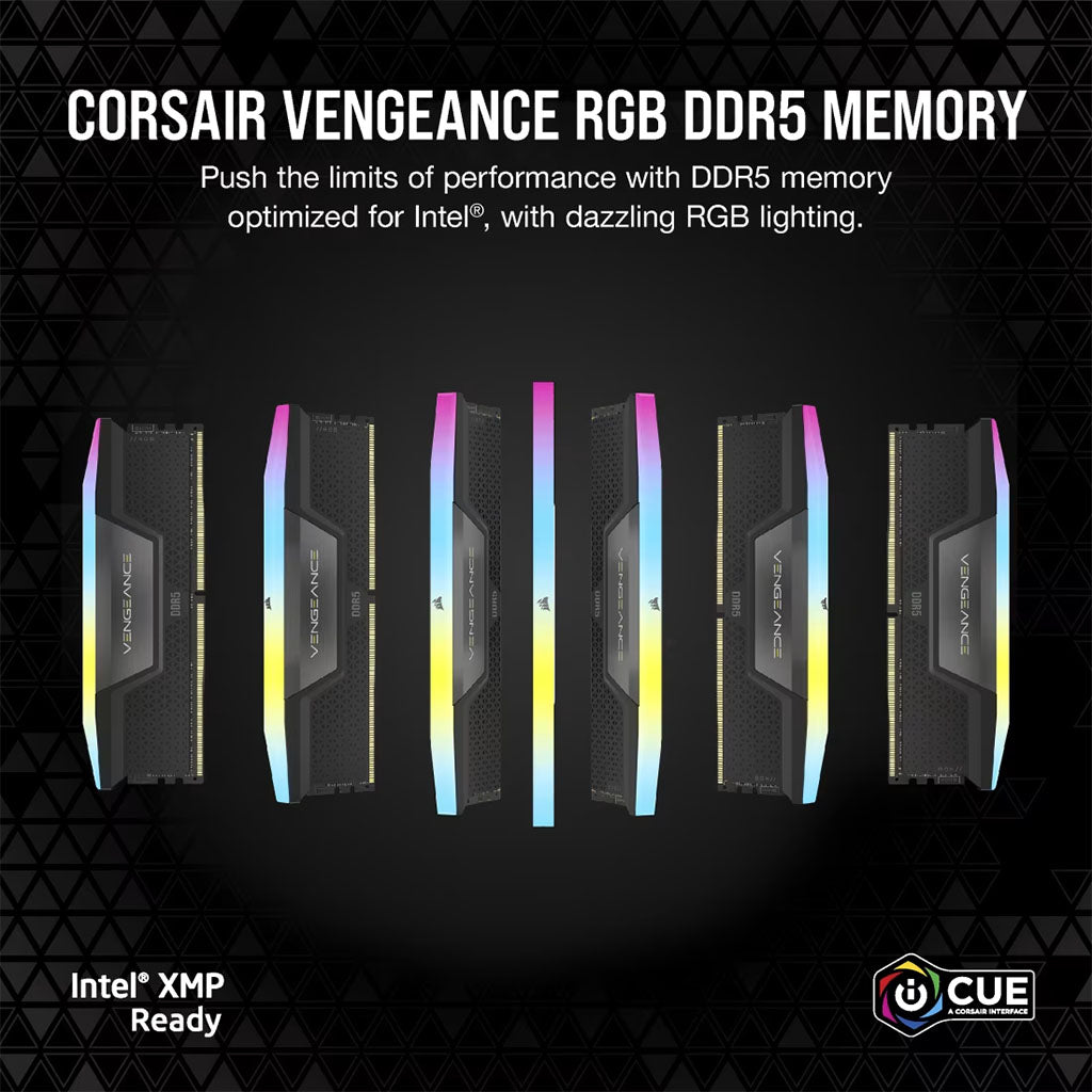 Corsair Vengeance RGB 32GB (2x16GB) DDR5 6000MHz CL38 Desktop Memory - Black(CMH32GX5M2B6000C38) - 7