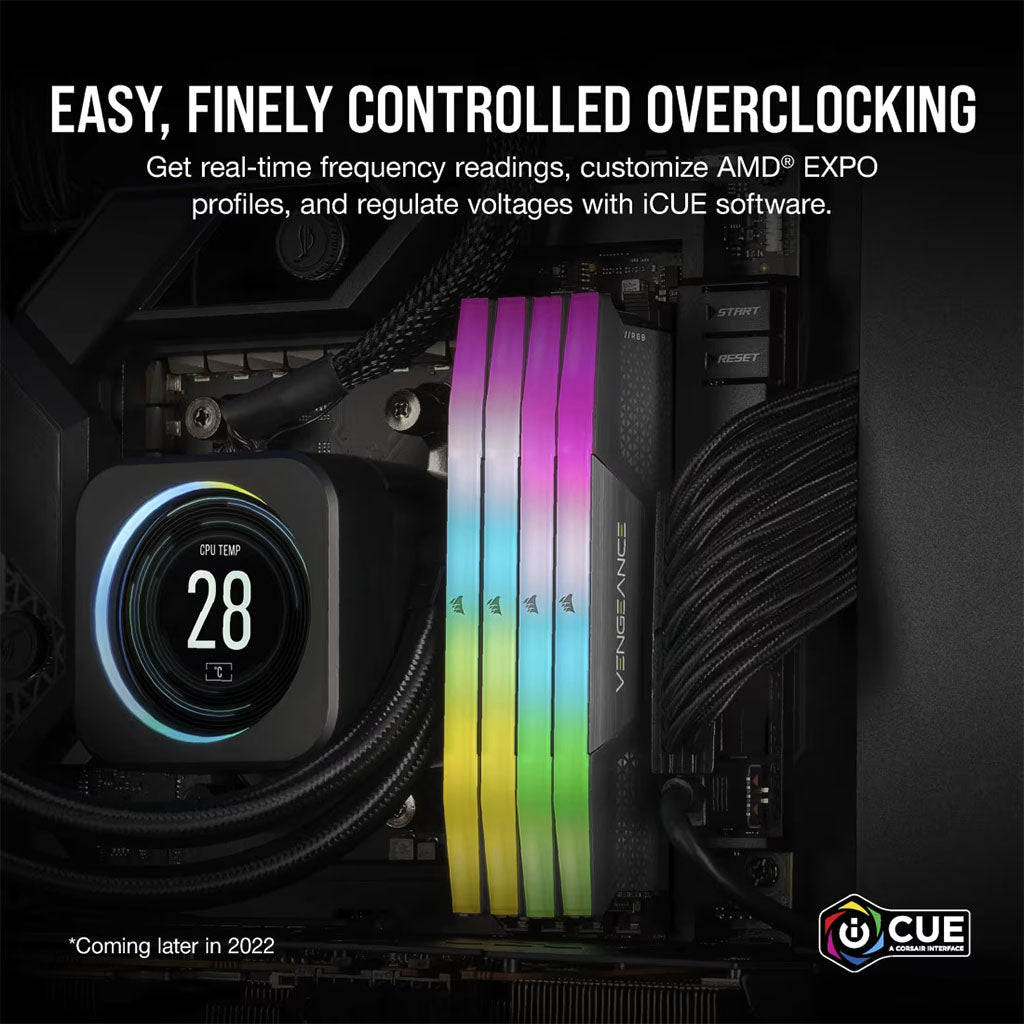 Corsair Vengeance RGB 64GB (2x32GB) DDR5 5600MHz AMD EXPO & Intel XMP CL40 Desktop Memory - Grey(CMH64GX5M2D5600Z40) - 7