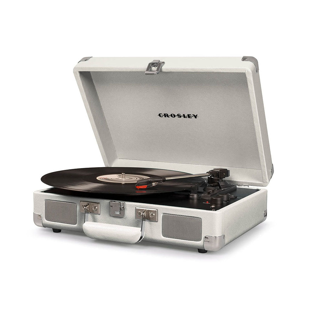 Crosley Cruiser Bluetooth Portable Turntable - White Sands + Crosley Entertainment Stand Bundle(CR8005FST-WS4) - 4