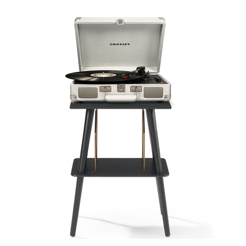 Crosley Cruiser Bluetooth Portable Turntable - White Sands + Crosley Entertainment Stand Bundle(CR8005FST-WS4) - 1