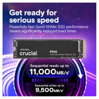 Crucial P510 2TB PCIe 5.0 NVMe M.2 2280 SSD - CT2000P510SSD8(CT2000P510SSD8) - 8