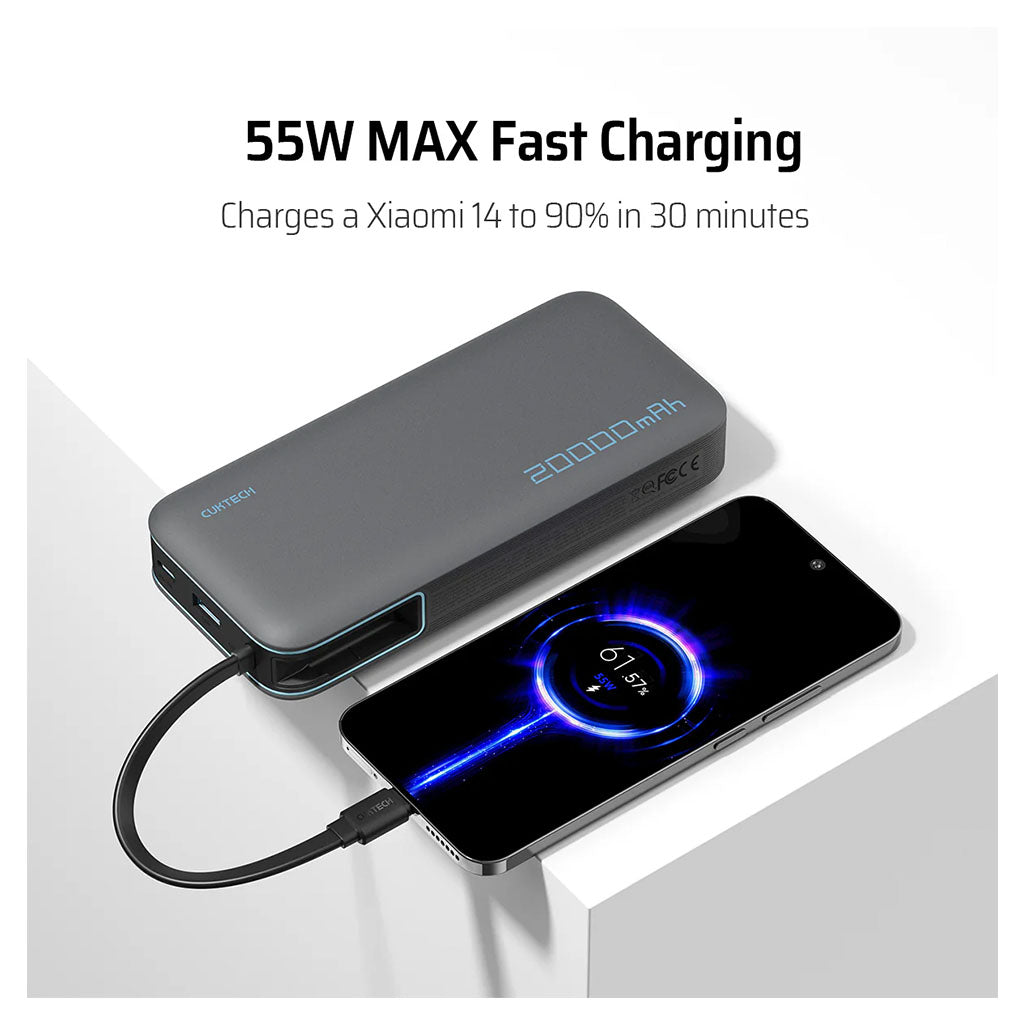 CUKTECH 20000mAh 45W Power Bank - Grey(CUK-P200NGLDG) - 3