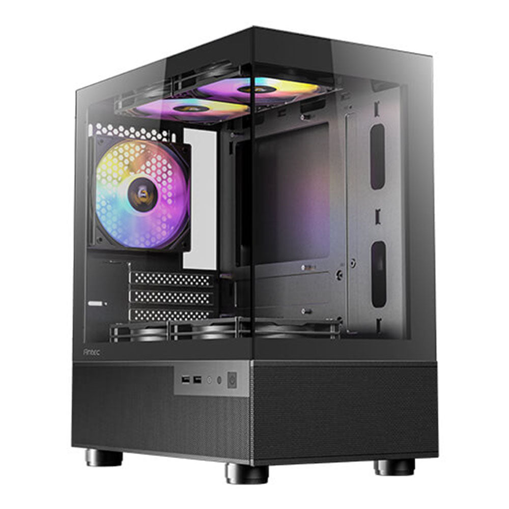 Antec CX200M Elite Tempered Glass RGB Micro-ATX Mini Tower Case - Black(CX200M Elite) - 2