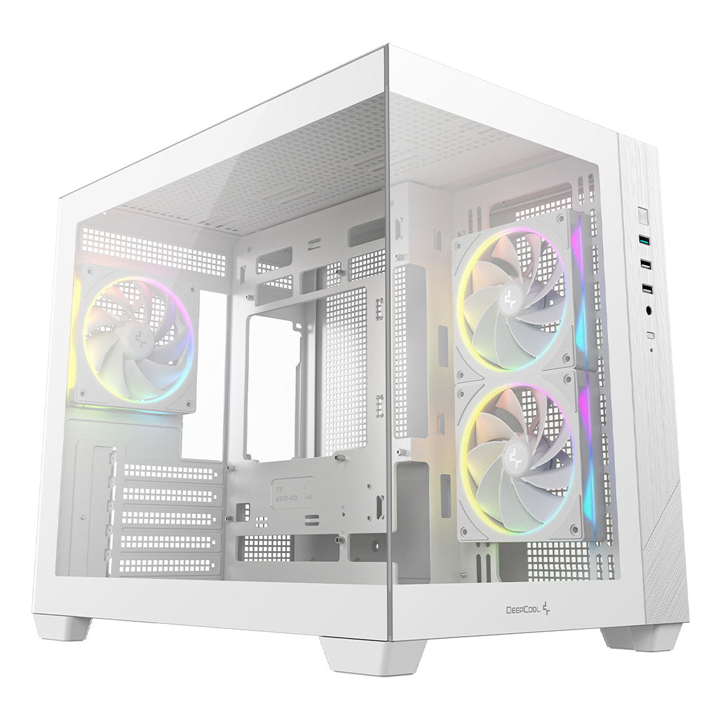 DeepCool CG330 3F WH Micro-ATX Compact PC Case - White(R-CG330-WHNGM3-G) - 1