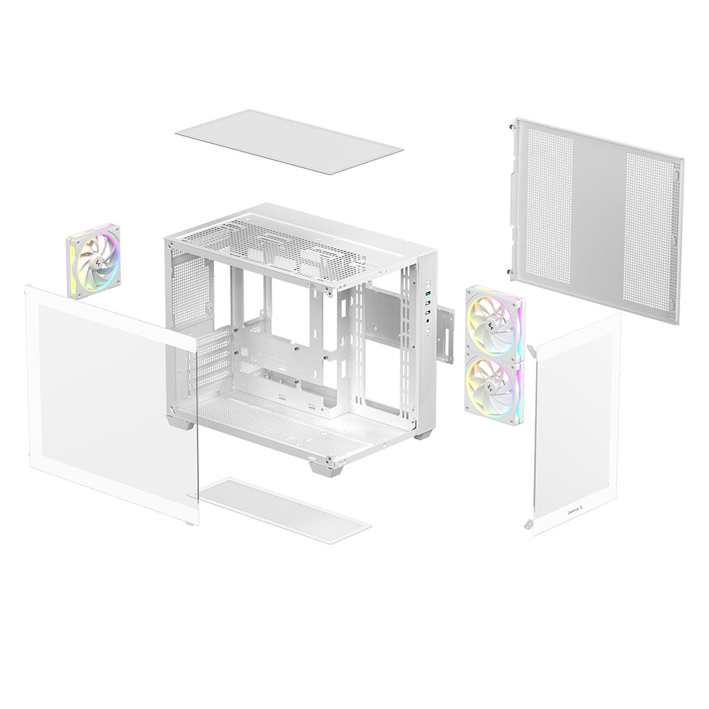 DeepCool CG330 3F WH Micro-ATX Compact PC Case - White(R-CG330-WHNGM3-G) - 10