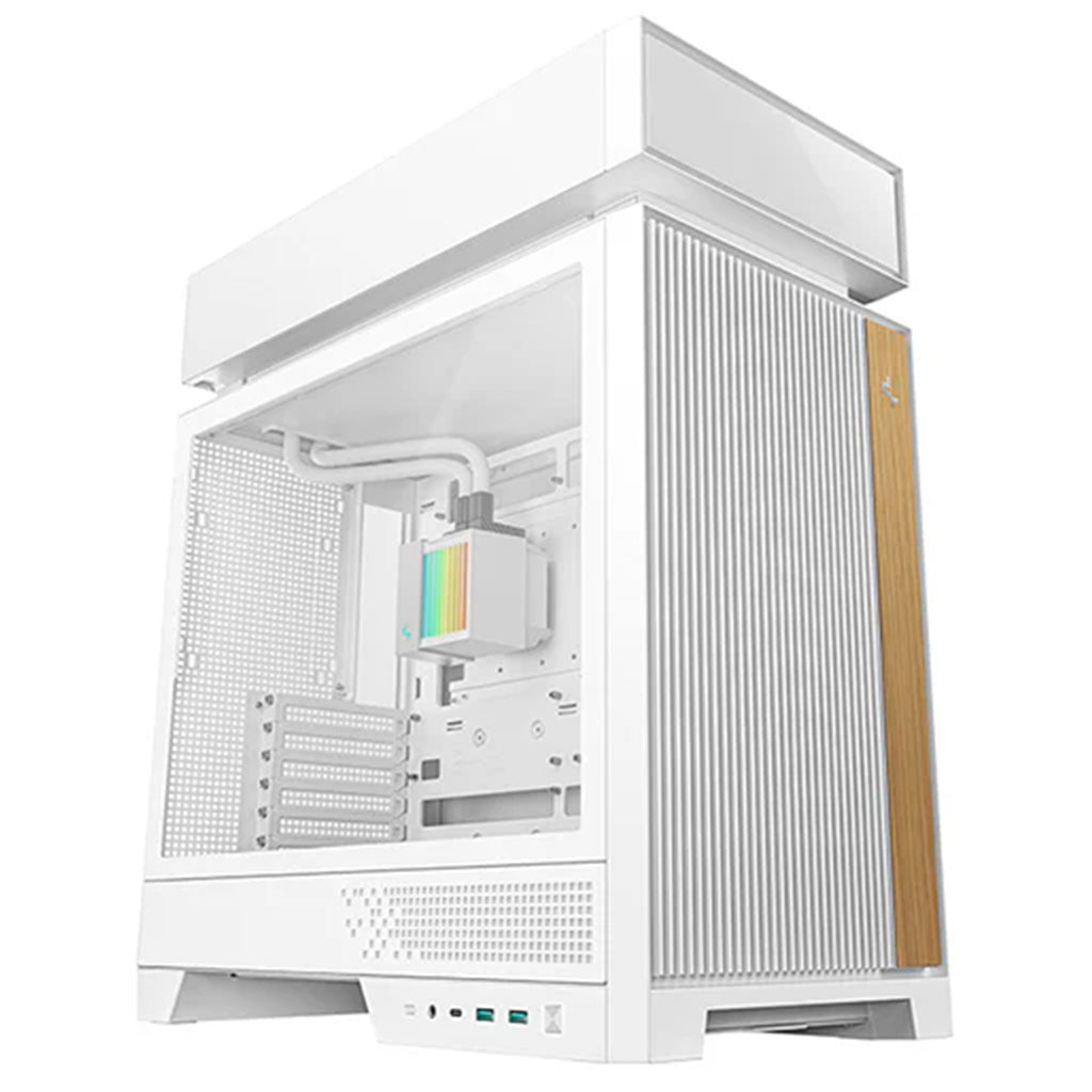 DeepCool CL6600 ATX Case with Inbuilt AIO ARGB Liquid Cooler - White(R-CL6600-WHNNA0-G) - 1
