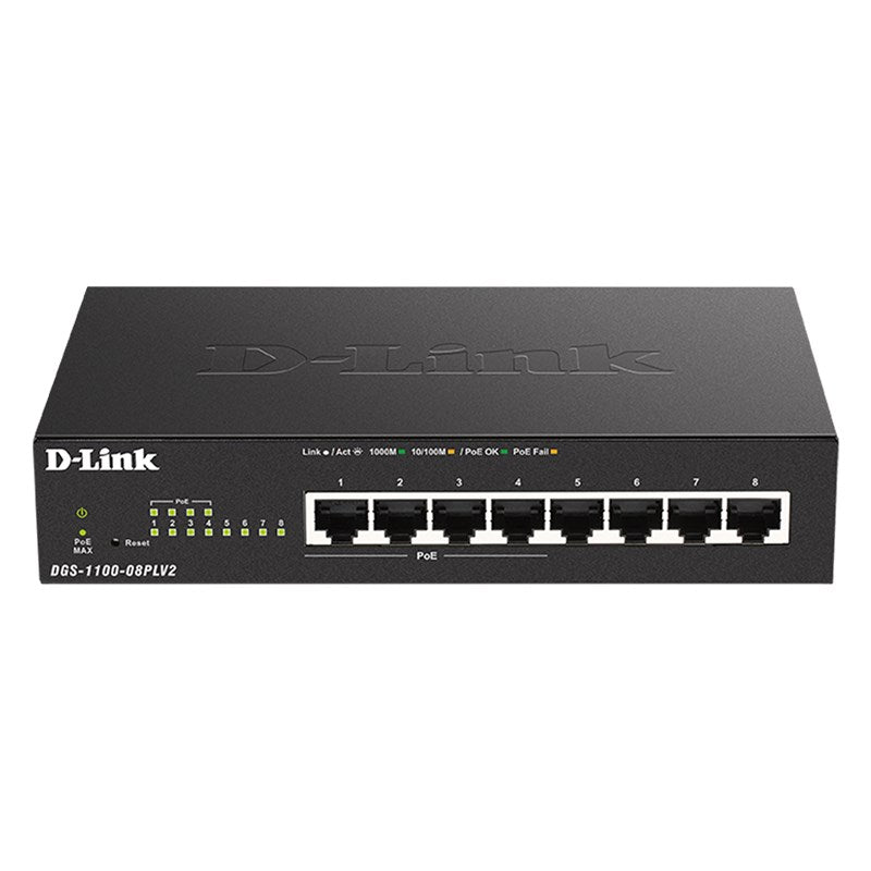 D-Link 8-Port Gigabit Smart Managed PoE Switch with 4 PoE Ports(DGS-1100-08PLV2) - 1