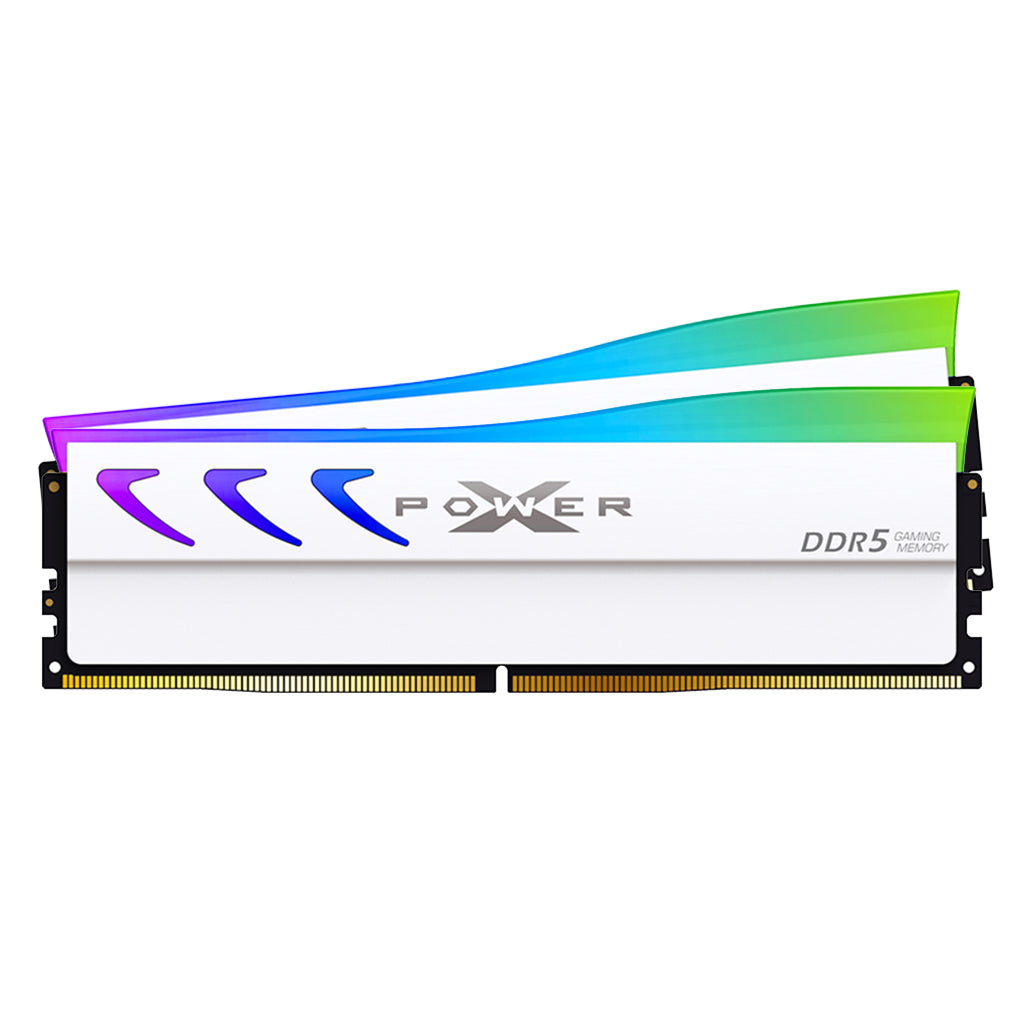 Silicon Power XPOWER Storm RGB 64GB (2x 32GB) DDR5 6000MHz CL38 Memory - White(SP064GXLWU60BFDL) - 1