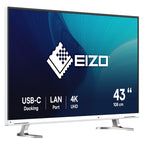 EIZO Flexscan EV4340X 43" 4K UHD 94W USB-C IPS Monitor - White(EV4340X-WT) - 5