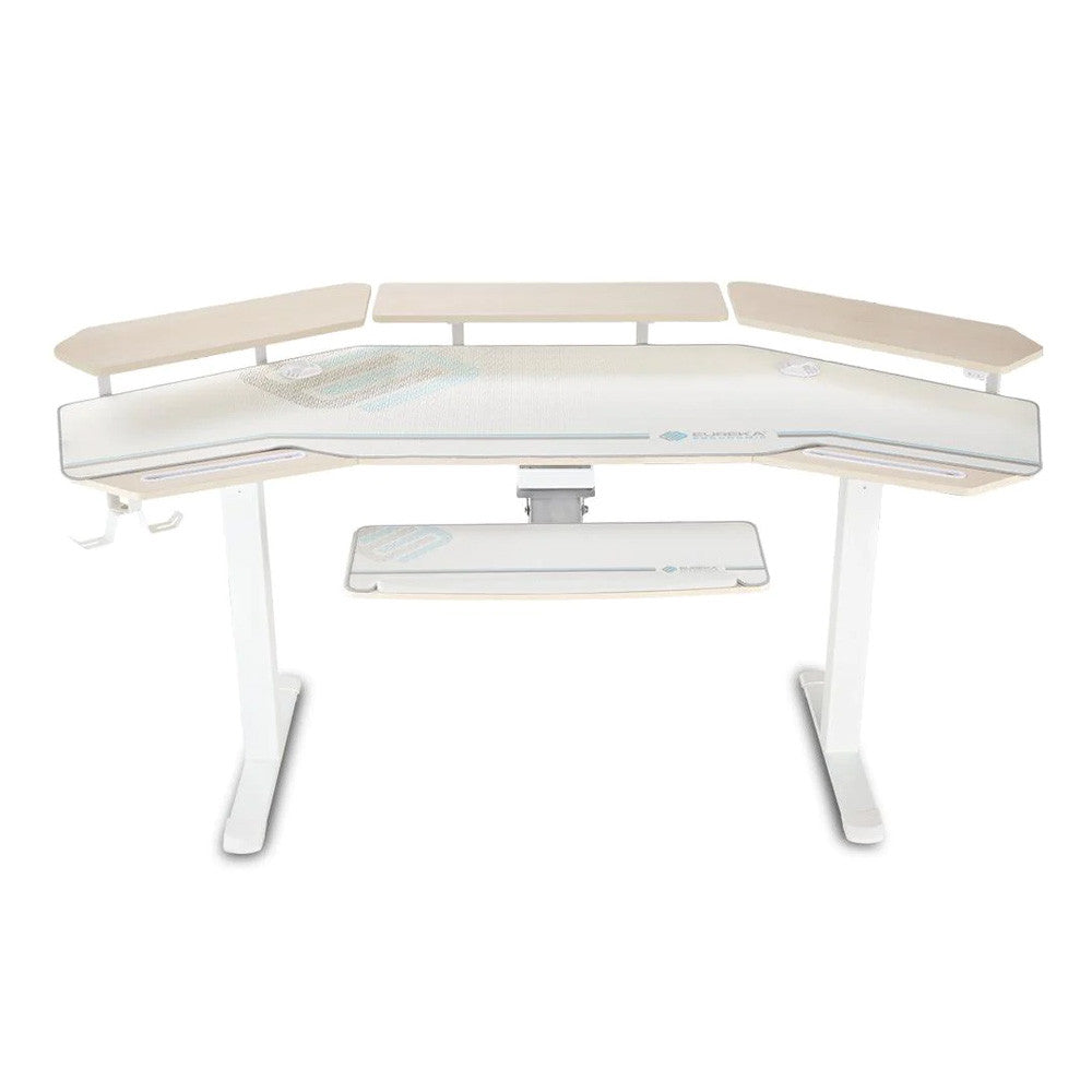 Eureka ES71-MW Ergo Studio Electric Standing Desk + Keyboard Tray - Maple White(ERK-ES71-MW) - 1