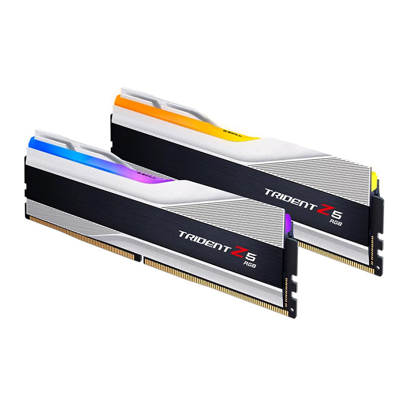 G.Skill Trident Z5 RGB 64GB (2x 32GB) DDR5 6400MHz CL32 Desktop Memory - Silver(F5-6400J3239G32GX2-TZ5RS) - 1