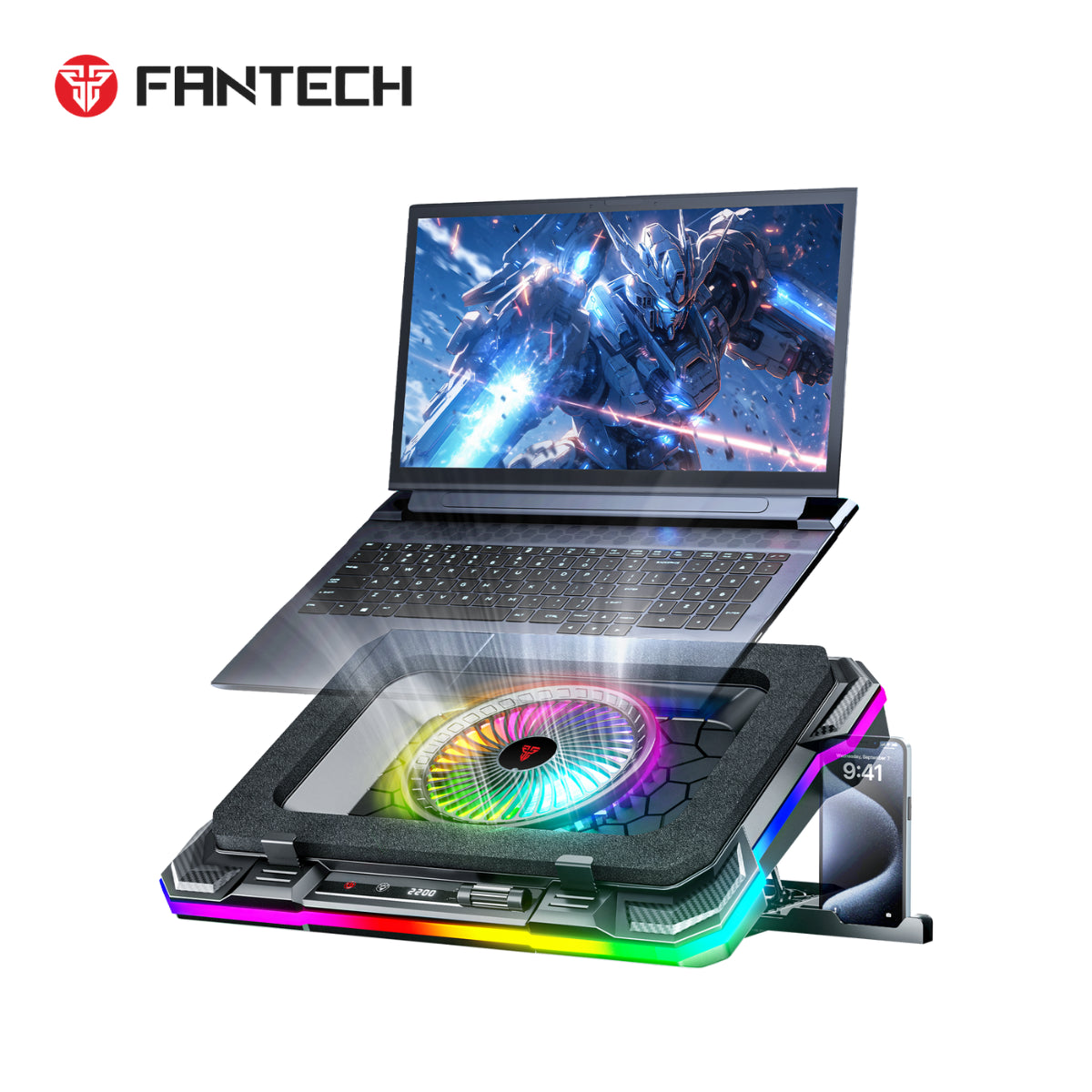 Fantech NC22 RGB Notebook Cooler(ACCFTNC22BK) - 8