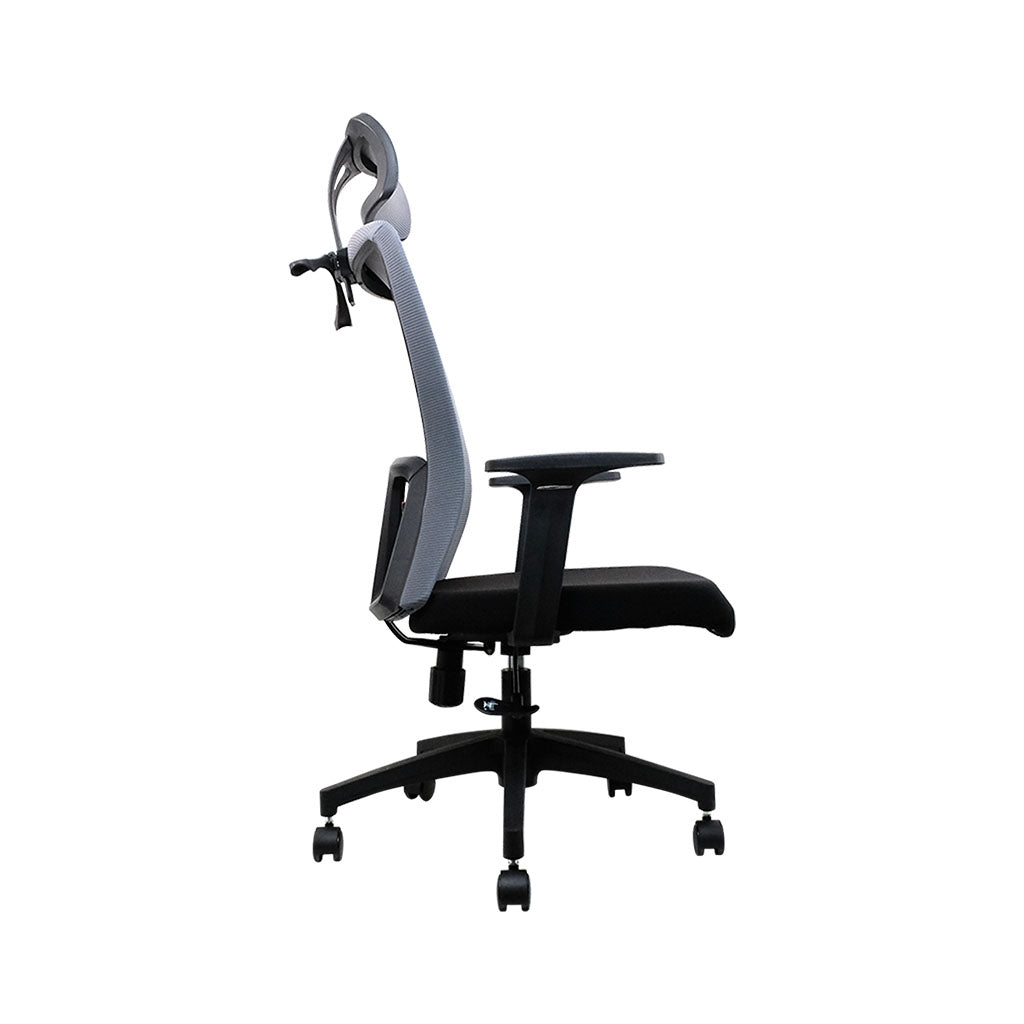 Fantech Office Chair Ergonomic Breathable Mesh with Adjustable 3D Soft Armrest - Grey(CRFTOCA258SV2GY) - 4