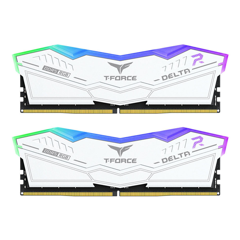 Team T-Force Delta RGB Series 32GB (2x 16GB) DDR5 7200MHz Desktop Memory - White(FF4D532G7200HC34ADC01) - 1