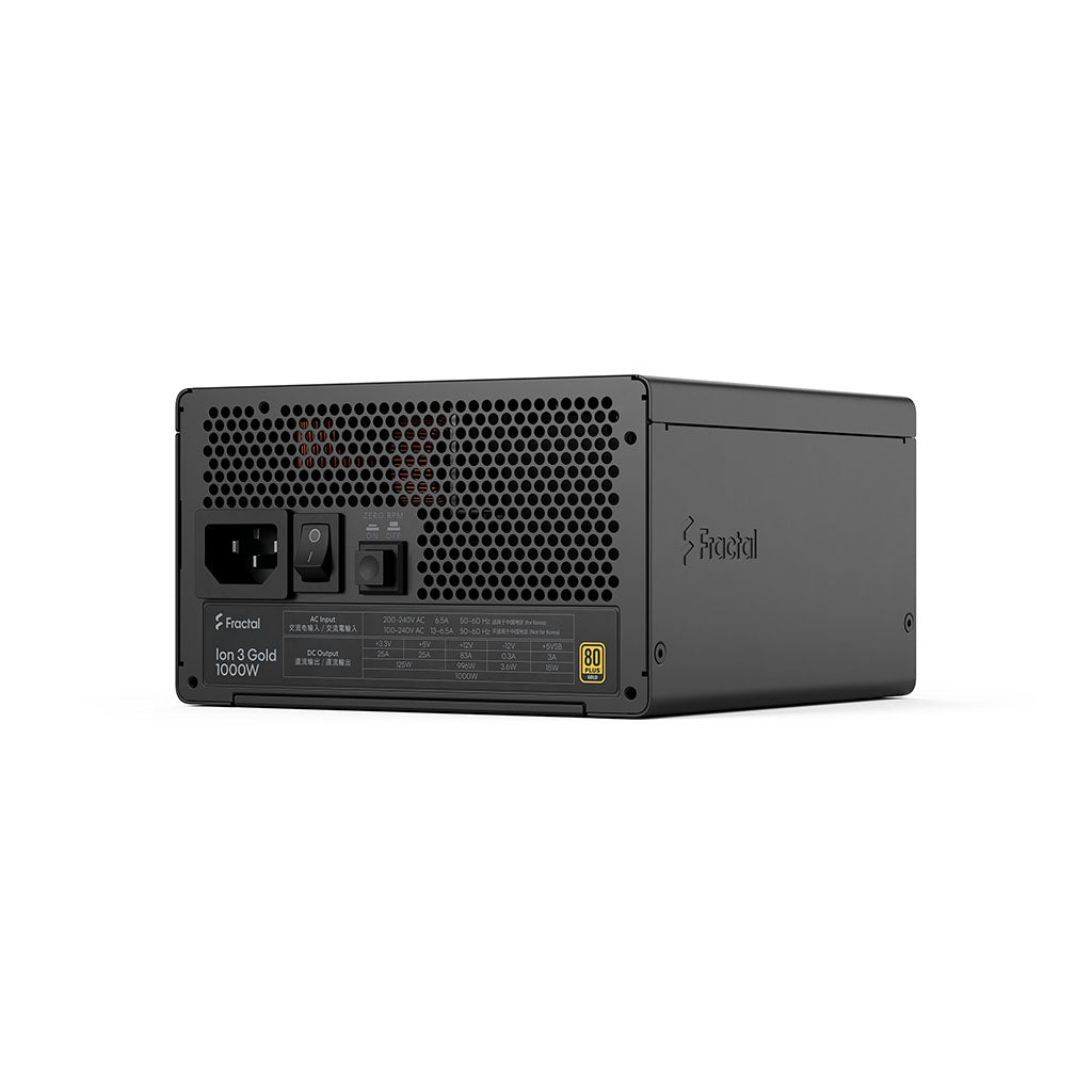 Fractal Design Ion 3 Gold 1000W 80+ Gold PCIe 5.1 ATX 3.1 Fully Modular Power Supply - Black(FD-P-IA3G-100) - 4