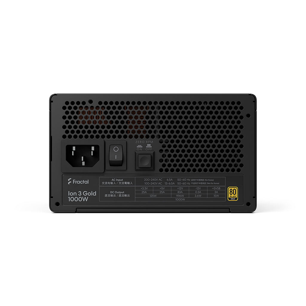 Fractal Design Ion 3 Gold 1000W 80+ Gold PCIe 5.1 ATX 3.1 Fully Modular Power Supply - Black(FD-P-IA3G-100) - 6
