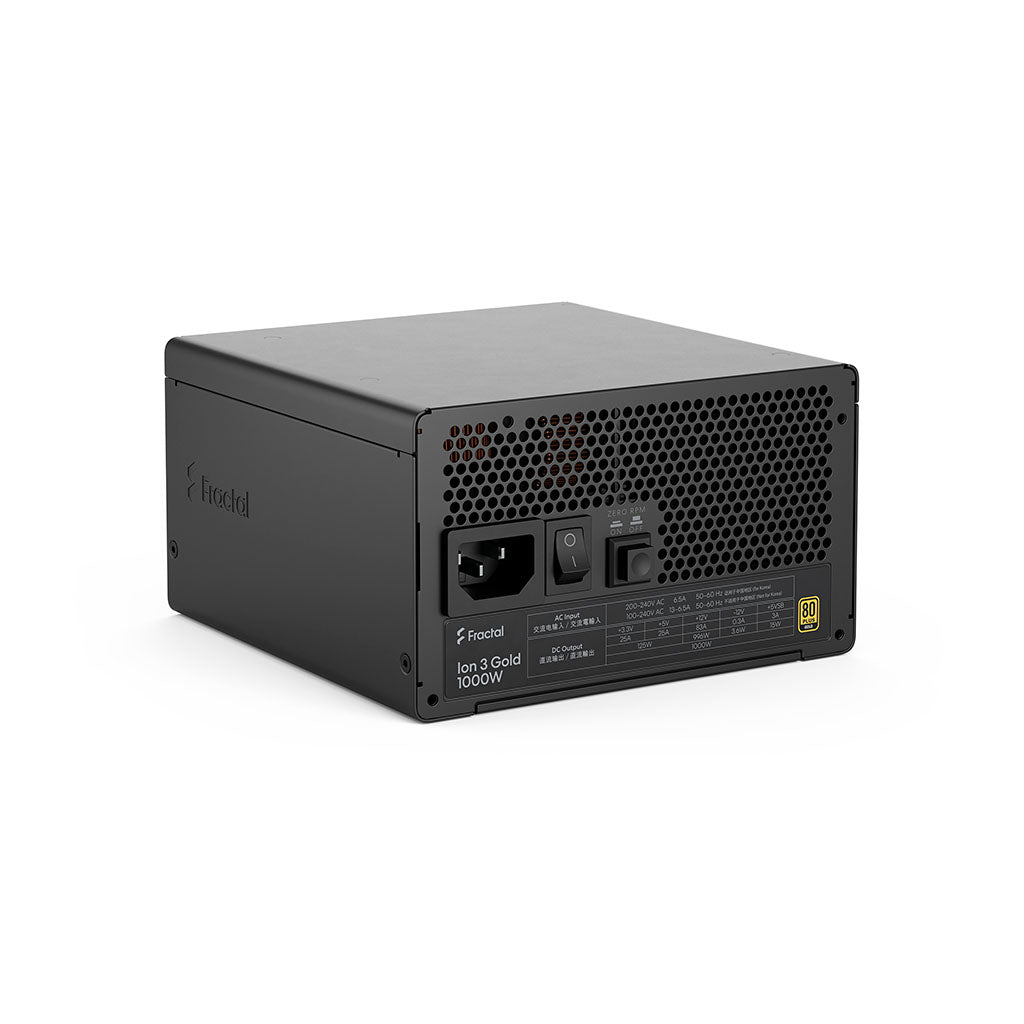 Fractal Design Ion 3 Gold 1000W 80+ Gold PCIe 5.1 ATX 3.1 Fully Modular Power Supply - Black(FD-P-IA3G-100) - 14