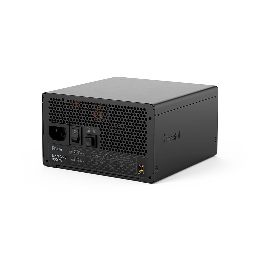 Fractal Design Ion 3 Gold 1000W 80+ Gold PCIe 5.1 ATX 3.1 Fully Modular Power Supply - Black(FD-P-IA3G-100) - 18