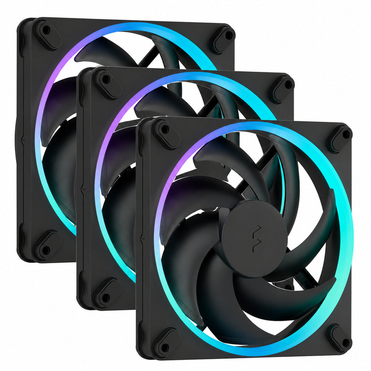 Fractal Design Momentum 12 RGB 120mm PWM Fan - 3-Pack - Black(FD-F-MR1-1203) - 1