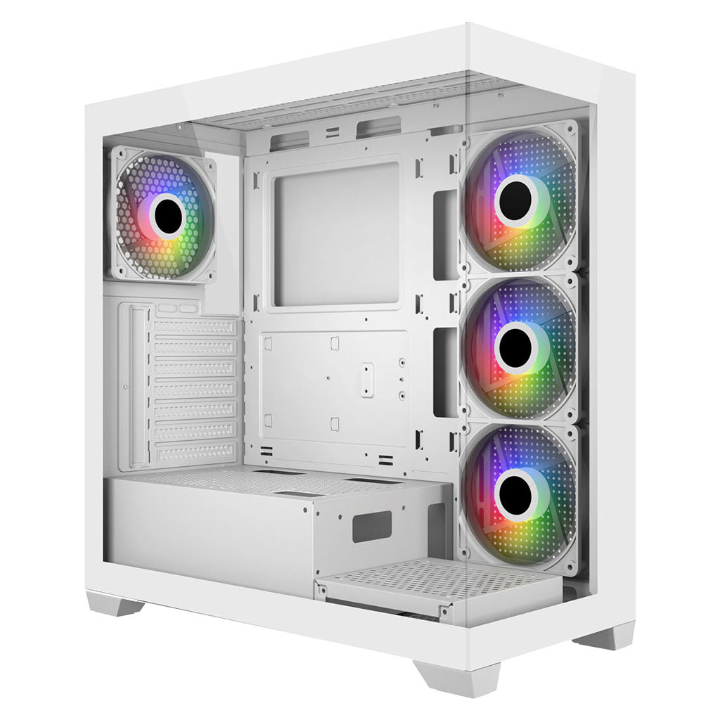 FSP M340 ARGB Tempered Glass Mid-Tower ATX Case - White(M340-WA) - 1