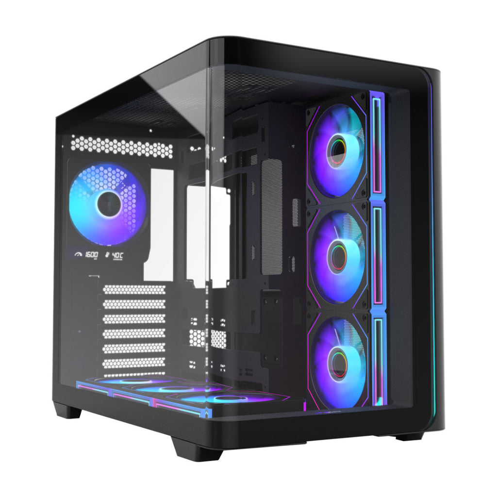 FSP M580 PRO ARGB Tempered Glass Mid-Tower ATX Case - Black(M580P-BA) - 1