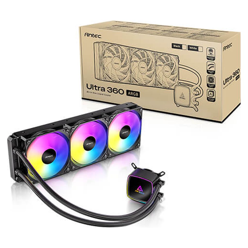 Antec Ultra 360 ARGB AIO Liquid CPU Cooler - Black