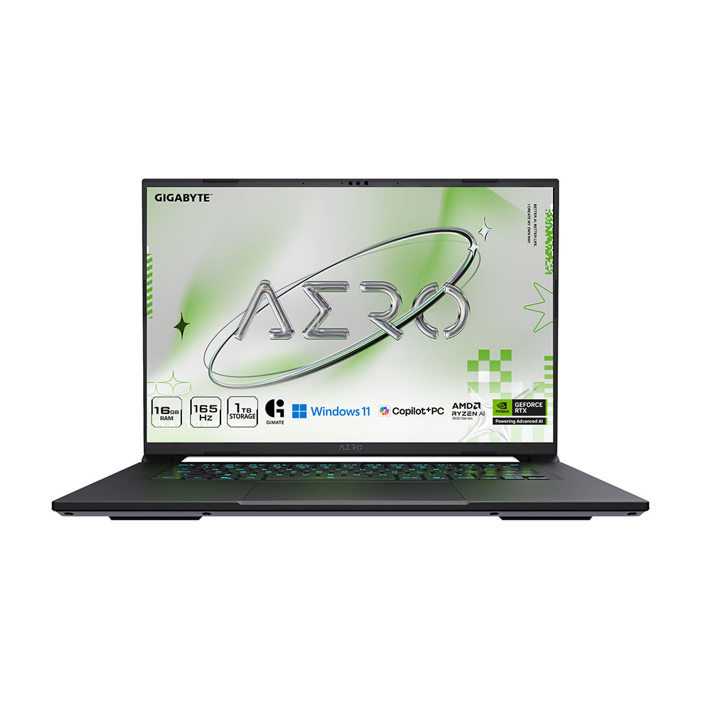 Gigabyte AERO X16 16" 165Hz WQXGA Copilot+ PC Laptop R7 AI 350 16GB 1TB RTX5060 W11H - White(AERO X16 1VH93AUC94DH) - 1