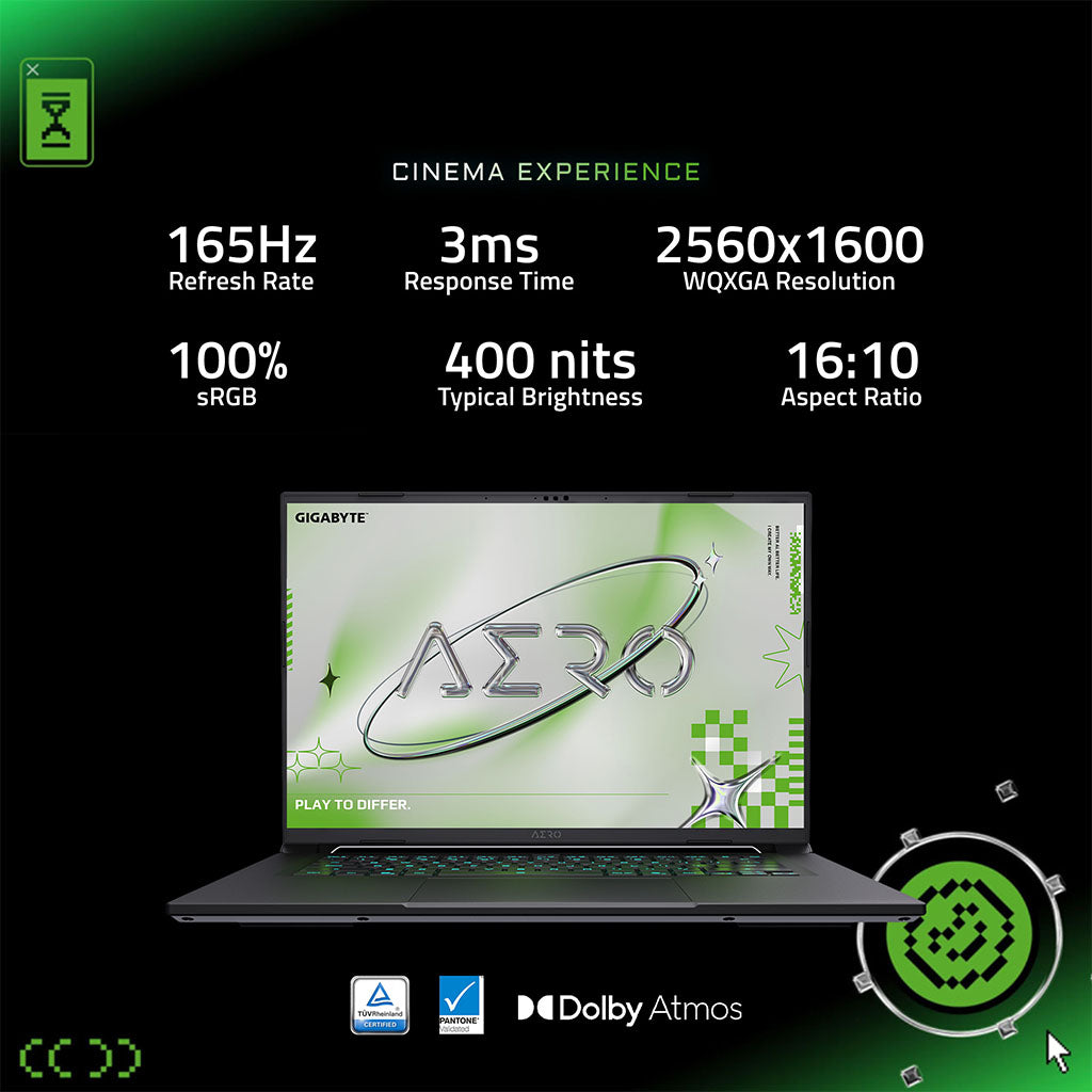 Gigabyte AERO X16 16" 165Hz WQXGA Copilot+ PC Laptop R7 AI 350 16GB 1TB RTX5060 W11H - White(AERO X16 1VH93AUC94DH) - 7