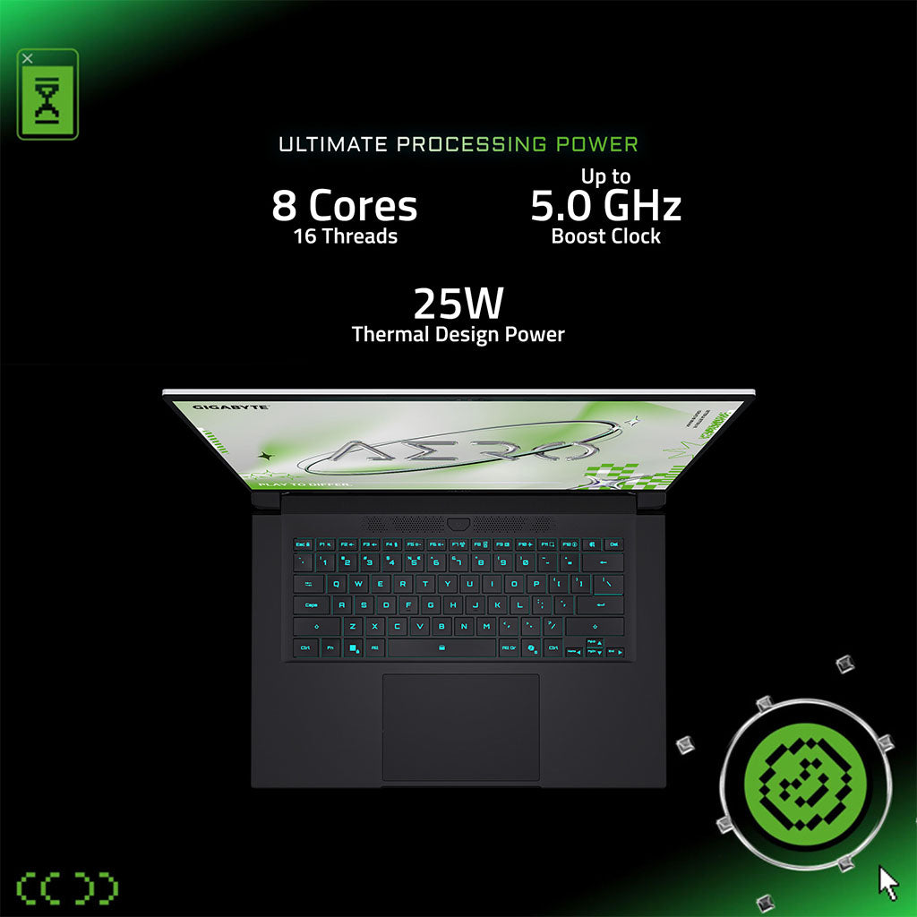 Gigabyte AERO X16 16" 165Hz WQXGA Copilot+ PC Laptop R7 AI 350 16GB 1TB RTX5060 W11H - White(AERO X16 1VH93AUC94DH) - 10