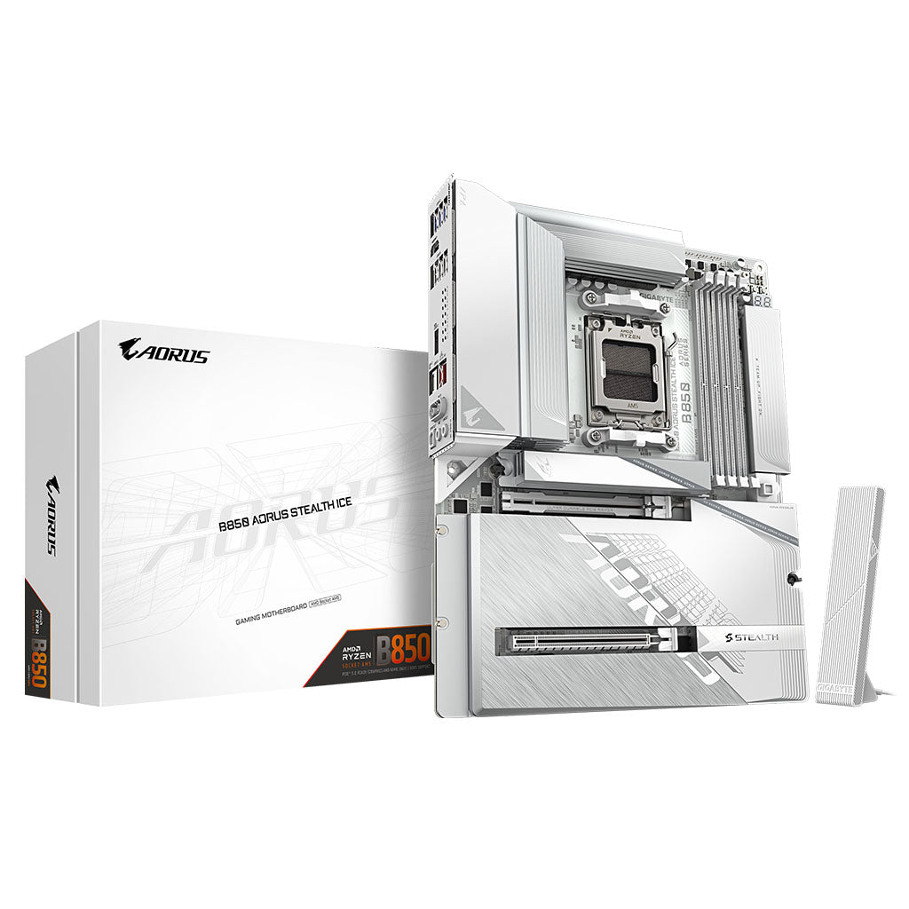 Gigabyte B850 AORUS STEALTH ICE DDR5 AM5 ATX Motherboard(B850 A STEALTH ICE) - 1