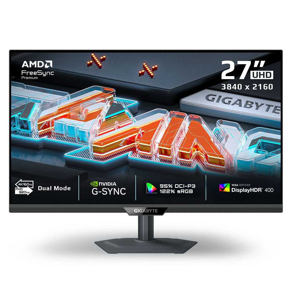 Gigabyte G27U 27" Dual Mode 160Hz UHD/320Hz FHD 1ms Freesync SS IPS Gaming Monitor(G27U) - 1