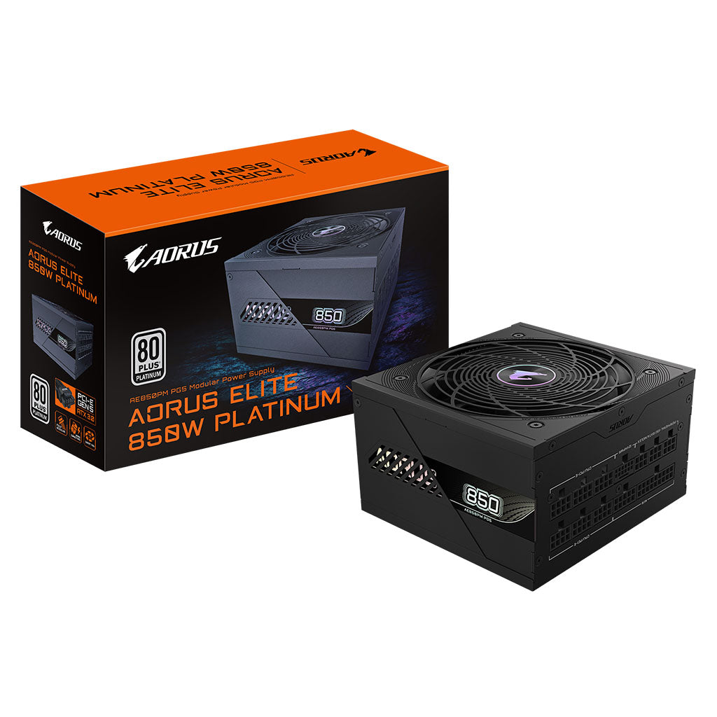 Gigabyte AORUS ELITE 850W 80+ Platinum PCIe 5.0 ATX 3.1 Fully Modular ATX Power Supply - Black(GP-AE850PM PG5) - 7