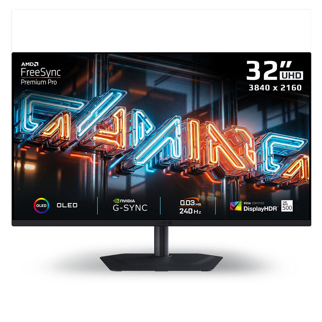 Gigabyte MO32U24 31.5" 240Hz UHD 0.03ms 18W USB-C QD-OLED Gaming Monitor(MO32U24) - 1